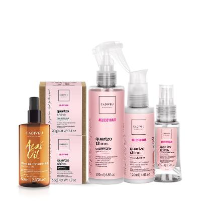Kit Cadiveu Professional Hair Quartzo Shine Barra e Açaí Óleo 60ml (6 produtos)