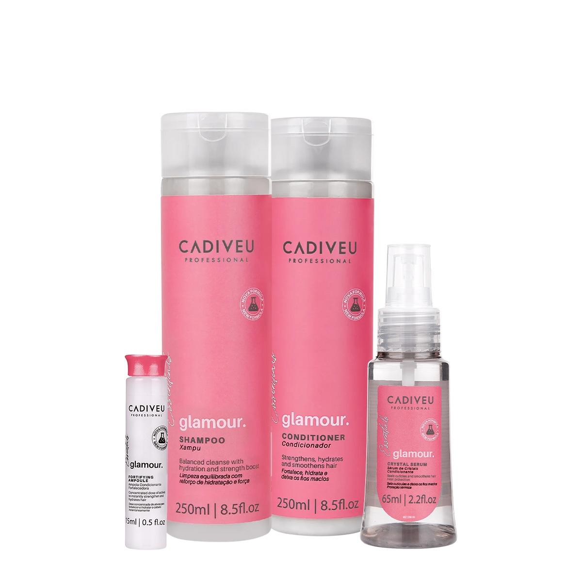 Kit Cadiveu Professional Essentials Glamour Shampoo Condicionador Ampola e Sérum (4 produtos) - 1