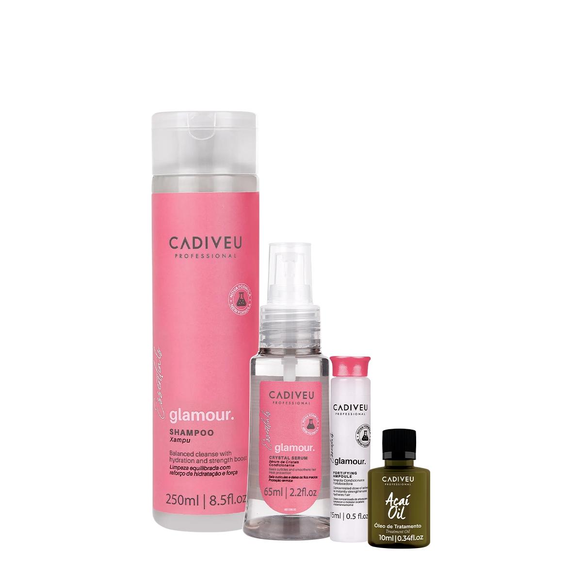 Kit Cadiveu Professional Essentials Glamour Shampoo Sérum Ampola Capilar e Açaí Oil 10 (4 produtos) - 1