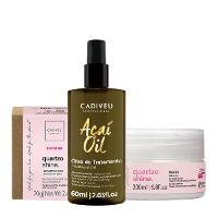 Kit Cadiveu Professional Essentials Quartzo Shine Shampoo em Barra Másc e Açaí Oil 60 (3 produtos) - 1