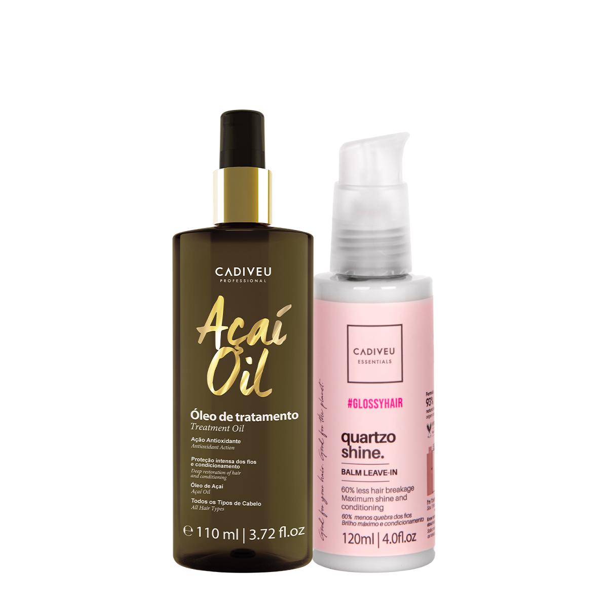Kit Cadiveu Professional Essentials Hair Quartzo Shine Balm Leave-in e Açaí Oil 110 (2 produtos) - 1