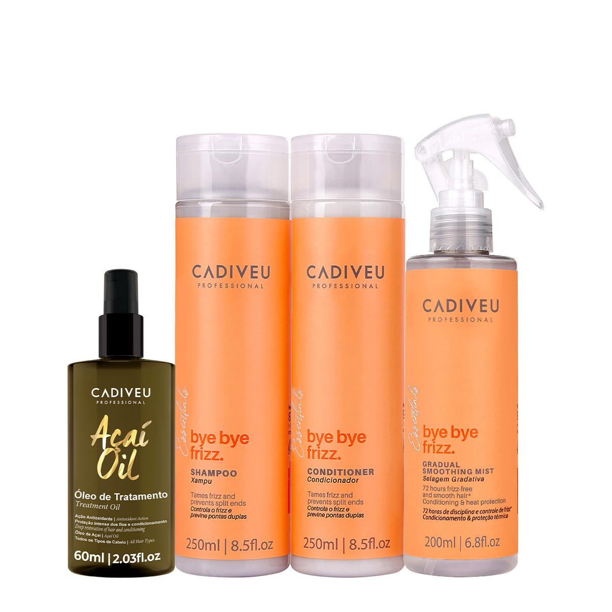 Kit Cadiveu Professional Bye Bye Frizz Shampoo Condicionador Selagem Gradativa e Açaí Oil 60 (4 produtos) - 1