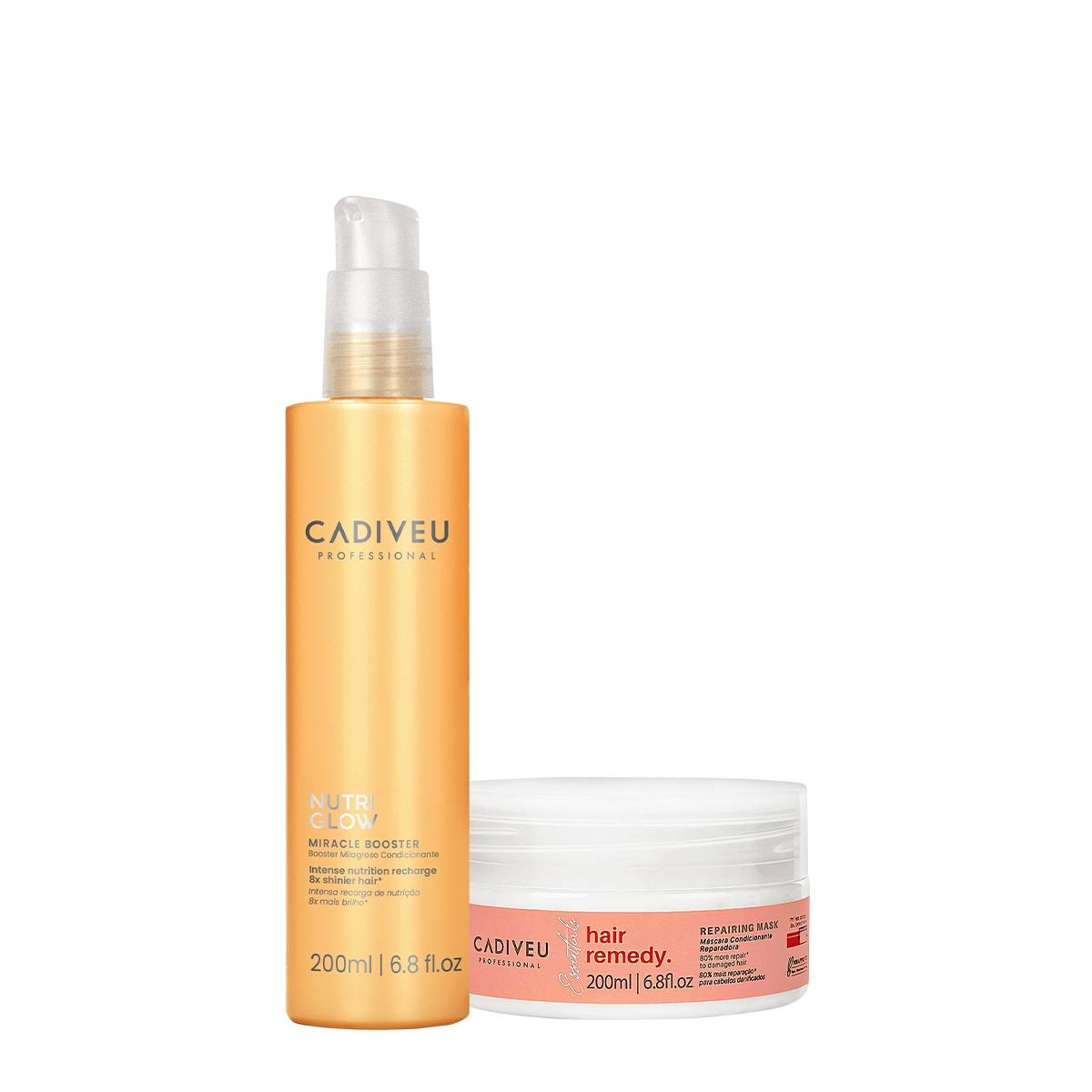 Kit Cadiveu Professional Essentials Hair Remedy Máscara e Nutri Glow Booster (2 produtos) - 1