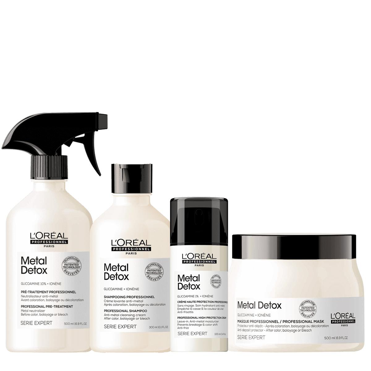 Kit LOréal Professionnel Metal Detox Shampoo Leave-in Máscara G e Spray Neutralizador Anti-Metal (4 produtos) - 1