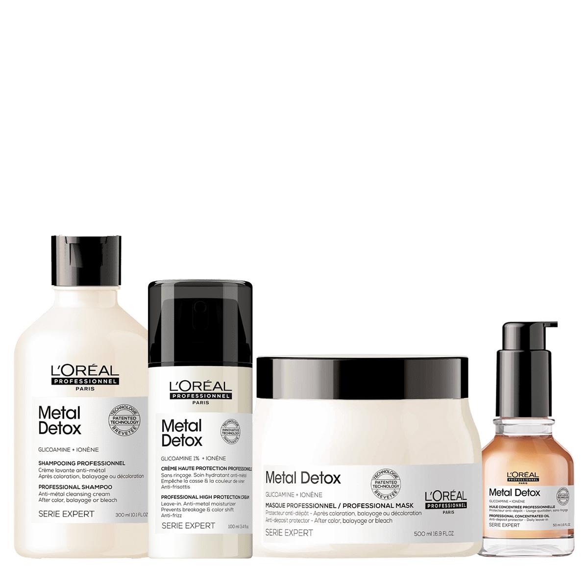 Kit LOréal Professionnel Metal Detox Shampoo Máscara G Leave-in e Óleo (4 produtos) - 1
