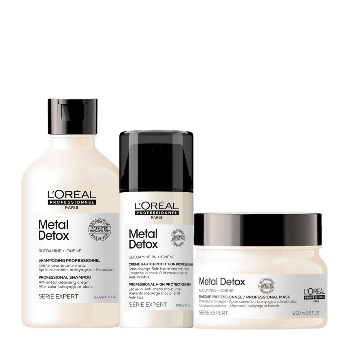 Kit LOréal Professionnel Metal Detox Shampoo Máscara e Leave-in (3 produtos) - 1