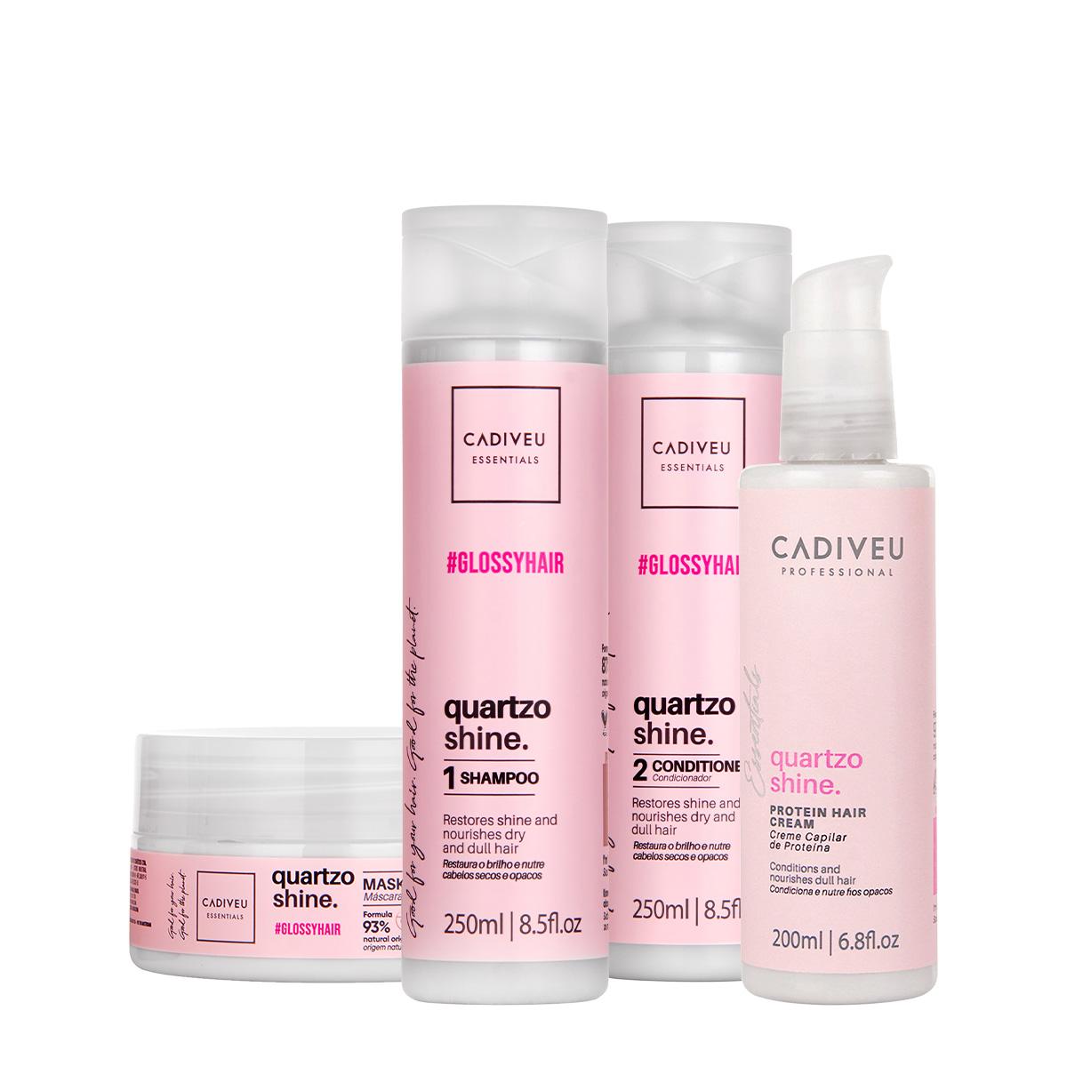 Kit Cadiveu Professional Quartzo Shine Shampoo Condicionador Máscara e Protein Hair Cream (4 produtos) - 1