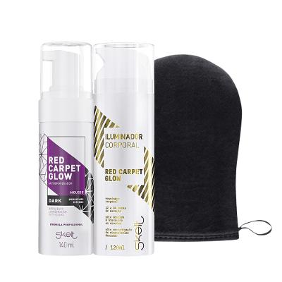 Kit Skelt Red Carpet Glow Shower Mitt Iluminador (3 produtos)