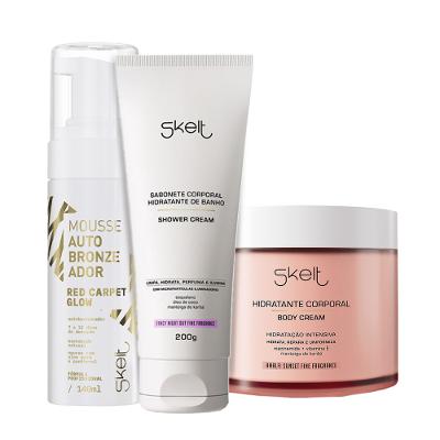 Kit Skelt Red Carpet Glow Hidratante Corporal Amalfi Sunset Mousse Shower (3 produtos)