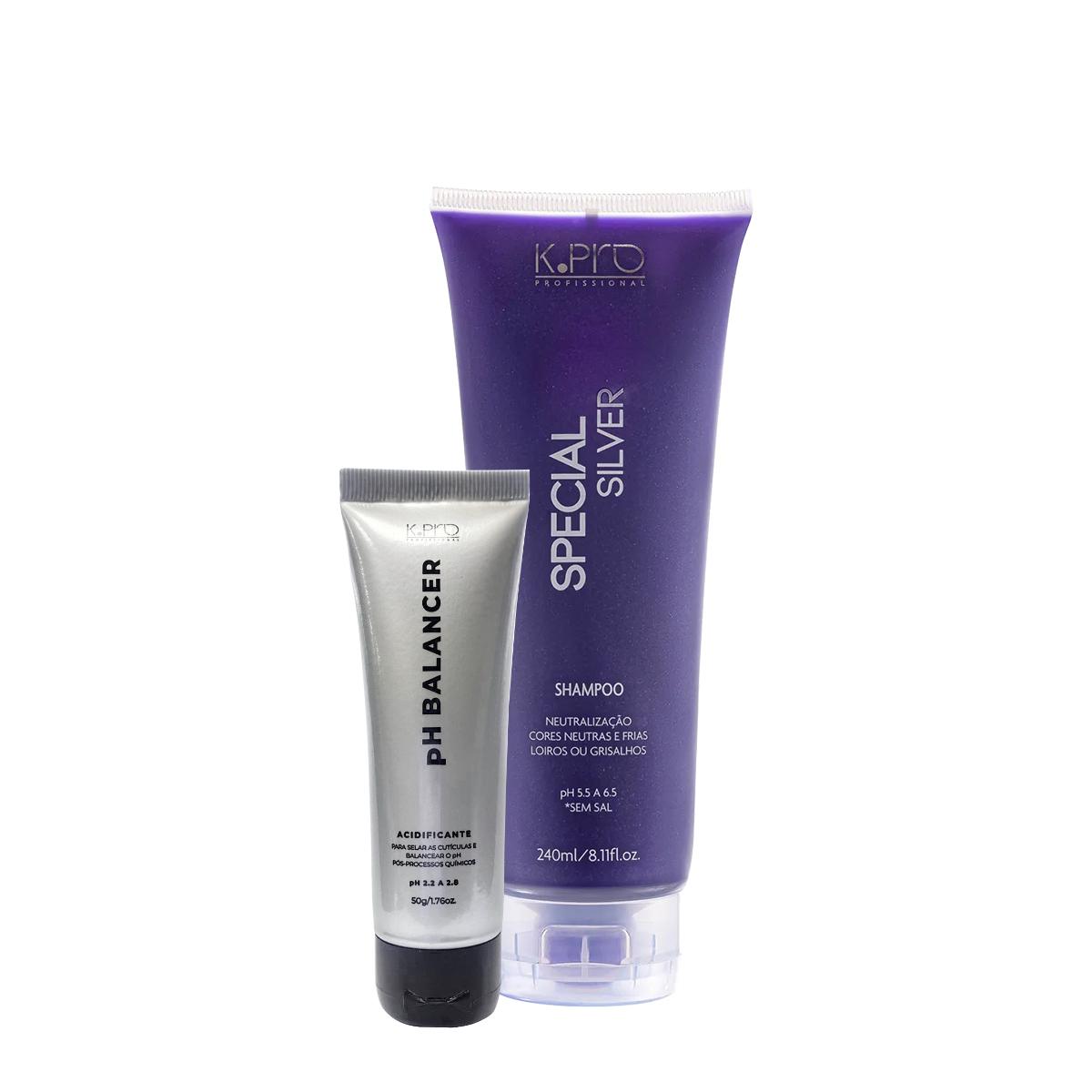 Kit K.Pro Special Silver Ph 5.5 a 6.5 Shampoo e Acidificante Pequeno (2 produtos) - 1