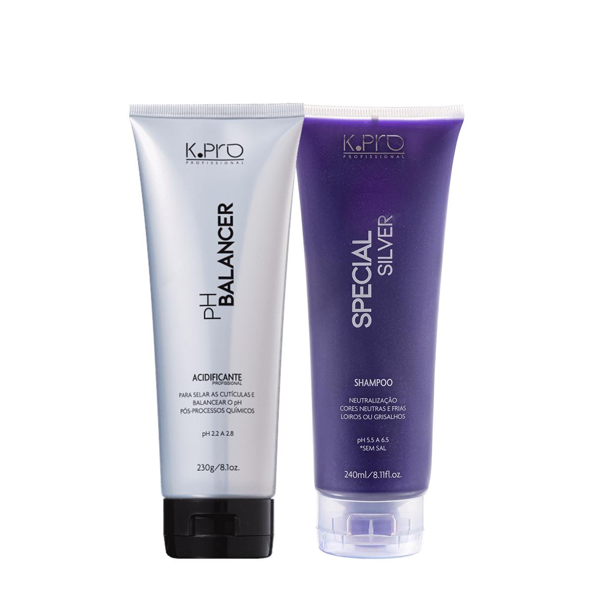 Kit K.Pro Special Silver Ph 5.5 a 6.5 Shampoo e Acidificante (2 produtos) - 1