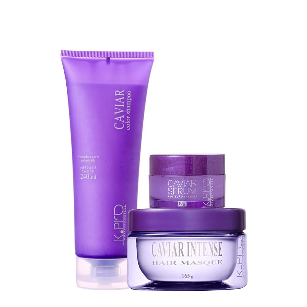 Kit K.Pro Profissional Caviar Shampoo Máscara e Sérum Leave-in (3 Produtos) - 1