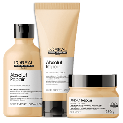 Kit L'Oréal Professionnel Serie Expert Absolut Repair Gold Quinoa Protein Hidra (3 Produtos)