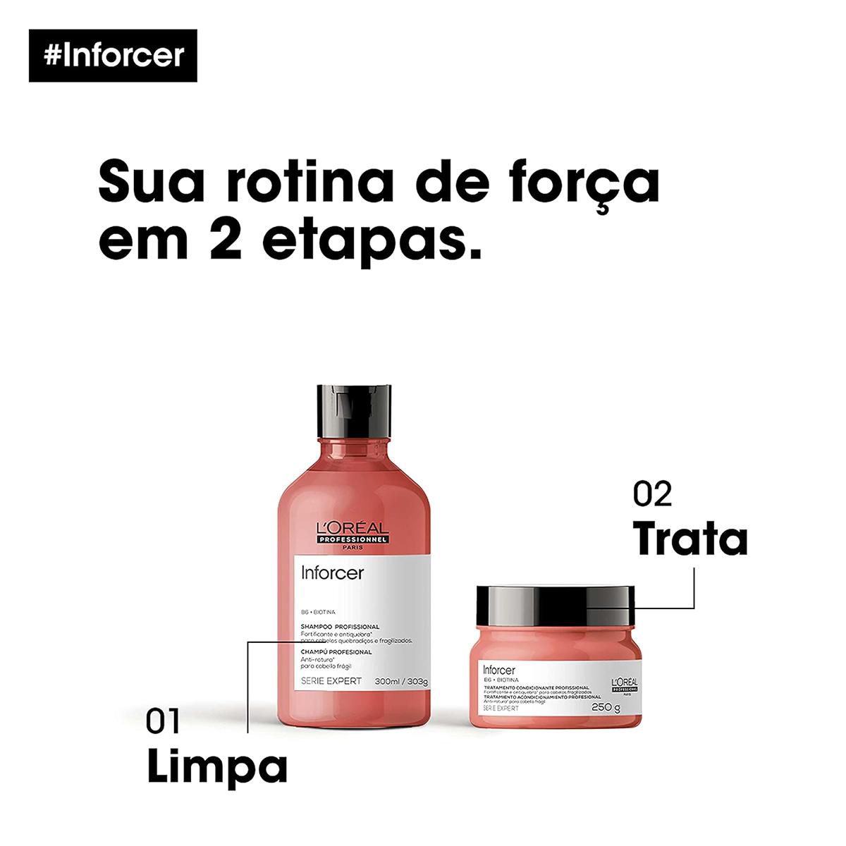 Kit L'Oréal Professionnel Inforcer Serie Expert Shampoo Máscara e Blow Dry Fluidifier Leave-In (3 produtos) - 2