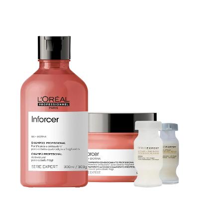 Kit L'Oréal Professionnel Inforcer Serie Expert  Shampoo Máscara e Ampolas Absolut Repair (4 produtos)