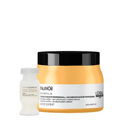 Kit L'Oréal Professionnel NutriOil Máscara Capilar G e Ampola (2 produtos)