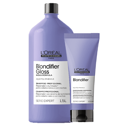 Kit L'Oréal Professionnel Serie Expert Blondifier Gloss Shampoo 1,5L + Condicionador 200ml DUO (2 Produtos)