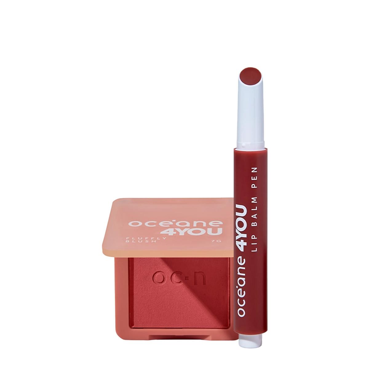 Kit Océane 4you Lip Balm Berry Hidratante Labial e Tango Pink Blush Cremoso (2 produtos) - 1