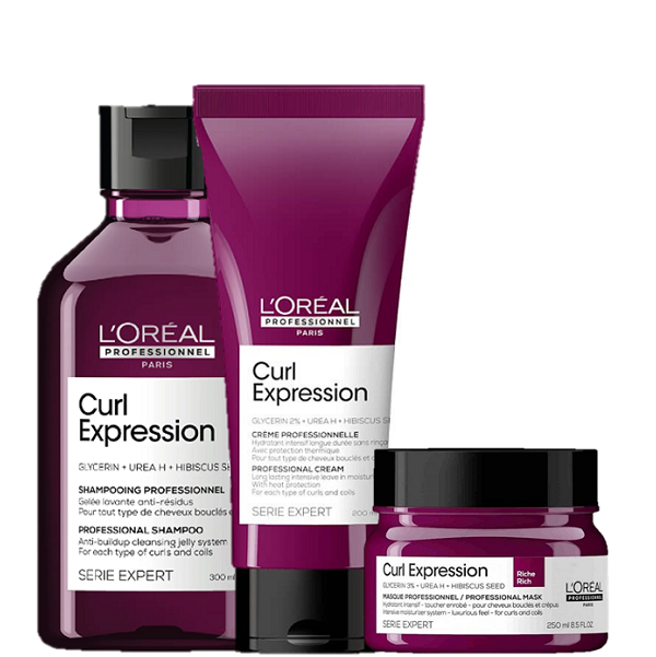 Kit L'Oréal Professionnel Curl Expression Shampoo JELLY 300ml + Creme Capilar 200ml + Máscara RICH 250ml (3 Produtos) - 1