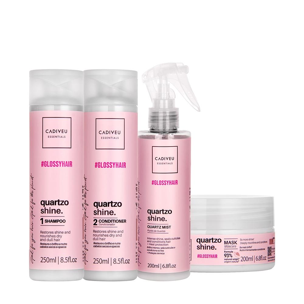 Kit Cadiveu Essentials Quartzo Shine Shampoo Condicionador Fluído e Máscara (4 produtos) - 1