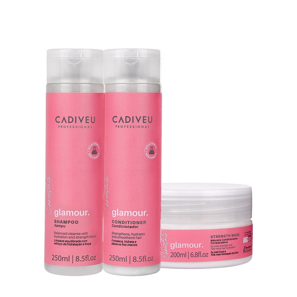 Kit Cadiveu Profissional Essentials Glamour Shampoo Condicionador e Máscara (3 produtos) - 1