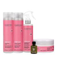 Kit Cadiveu Profissional Essentials Glamour Shampoo Condicionador Máscara Fluído e Açaí Oil P (5 produtos) - 1