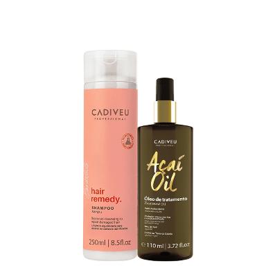 Kit Cadiveu Essentials Hair Remedy Shampoo e Açaí Oil 110 (2 produtos)