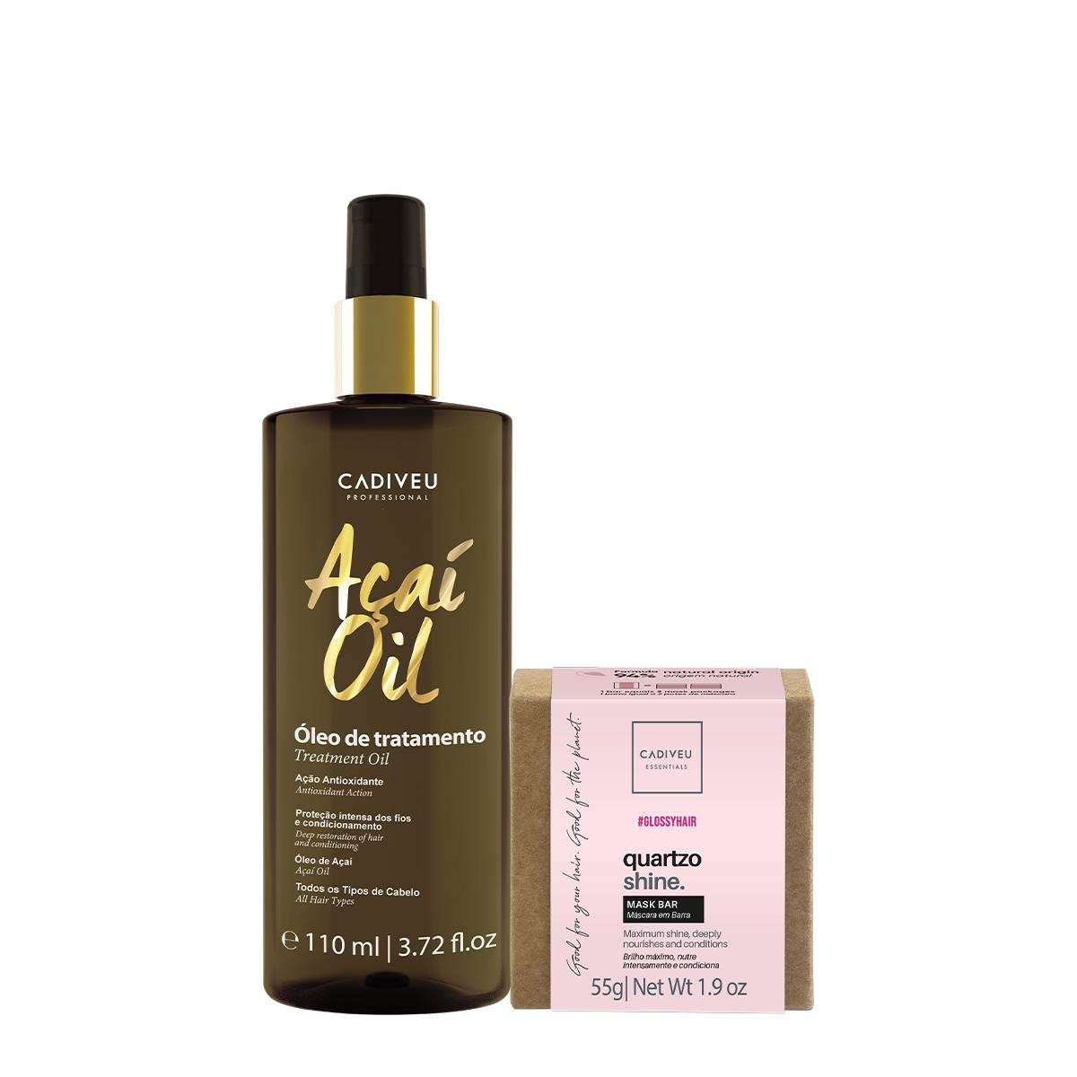 Kit Cadiveu Professional Essentials Quartzo Shine Máscara de Tratamento em Barra e Açaí Oil 110 (2 produtos) - 1