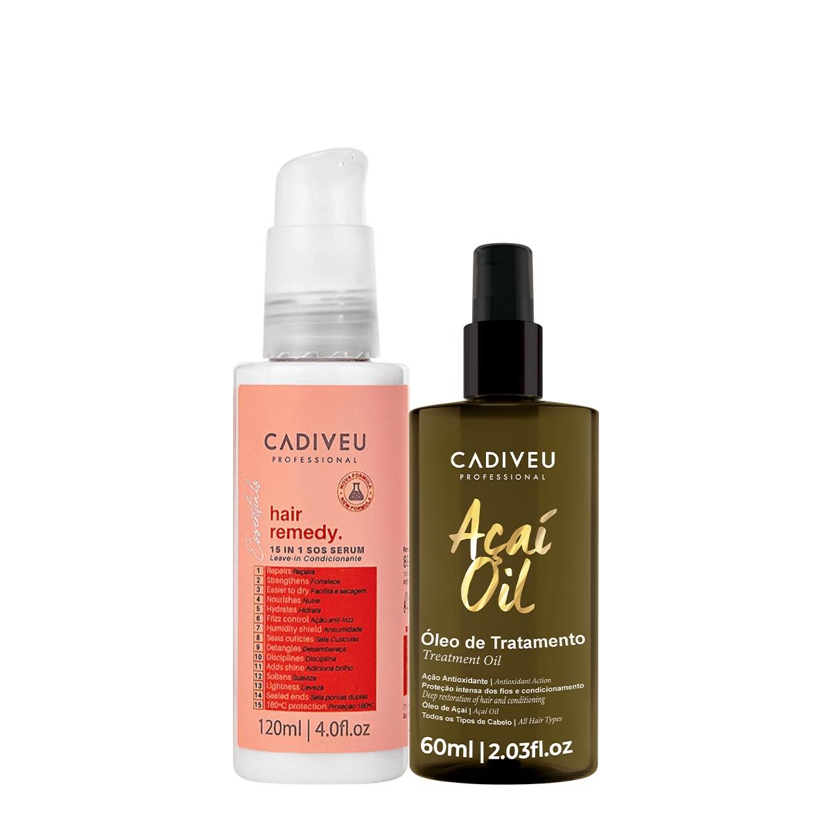 Kit Cadiveu Professional Essentials Hair Remedy Leave-in Sérum e Açaí Oil 60 (2 produtos) - 1