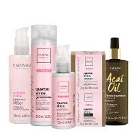Kit Cadiveu Professional Essentials Quartzo Shine Shampoo Barra Condicionador Máscara Barra Pré-Shampoo Leave-in e Açaí - 1