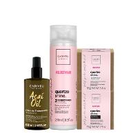 Kit Cadiveu Professional Essentials Quartzo Shine Shampoo em Barra Condicionador Máscara em Barra e Açaí Oil 60 (4 produ - 1