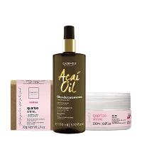 Kit Cadiveu Professional Essentials Quartzo Shine Shampoo em Barra Máscara e Açaí Oil 110 (3 produtos) - 1