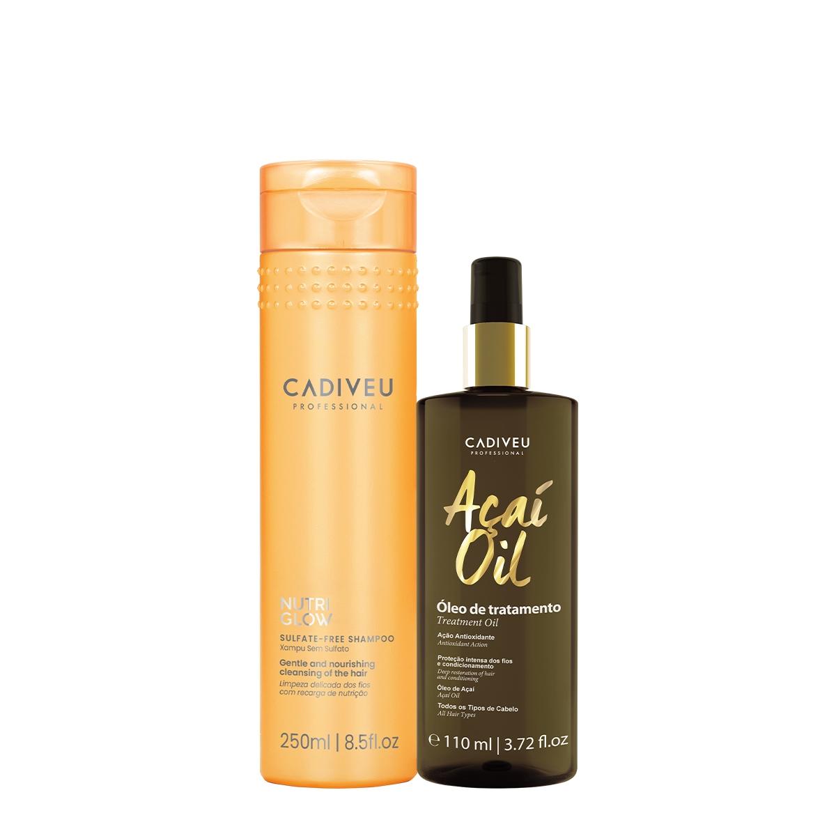 Kit Cadiveu Professional Nutri Glow  Shampoo e Açaí Oil 110 (2 produtos) - 1