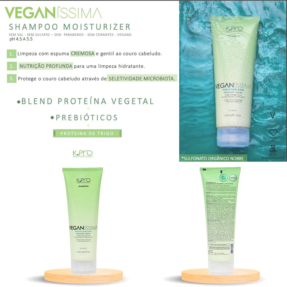 K.pro Moisturizer Veganíssima - Shampoo Sem Sal 240ml - 4
