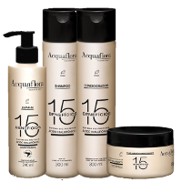 Acquaflora 15 Beneficios Shampoo Condicionador Máscara e Leave-in (4 produtos) - 1