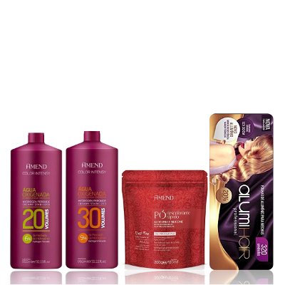 Amend Color Intense OX 20V 30V 950ml Aloe Vera Po Descolorante 300g e Alumi Hair 320un