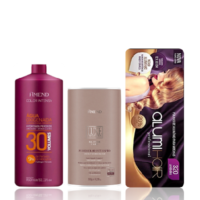 Amend Color Intense OX 30V 950ml Luxe Creations Pó Descolorante 300g e Alumi Hair 320un