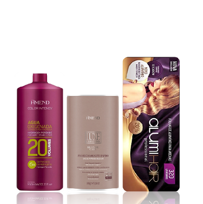 Amend Color Intense OX 20V 950ml Luxe Creations Pó Descolorante 300g e Alumi Hair 320un