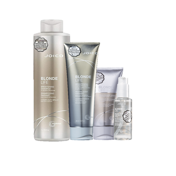 Joico Blonde Life Brightening Shampoo 1L Condicionador 250ml Mascara 150ml Oil 100ml - 1