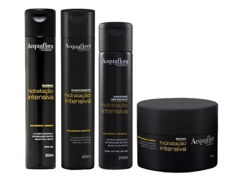 Acquaflora Hidratação Intensiva Shampoo+Condicionador 300ml+Mascara 250ml+Hidrat. s/ Enxague 240ml - 1