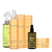 Kit Cadiveu Professional Nutri Glow Shampoo Condicionador Máscara Fluído Leave-in e Açaí Oil 60 (6 produtos) - 1