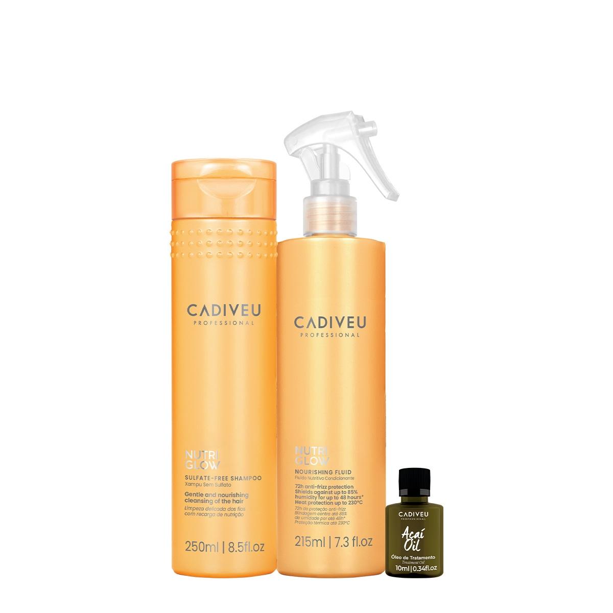 Kit Cadiveu Professional Nutri Glow Shampoo Fluído e Açaí Oil (3 produtos) - 1