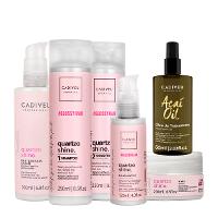 Kit Cadiveu Professional Quartzo Shine Shampoo Condicionador Máscara Pré-Shampoo Leave-in e Açaí Oil 60 (6 produtos) - 1