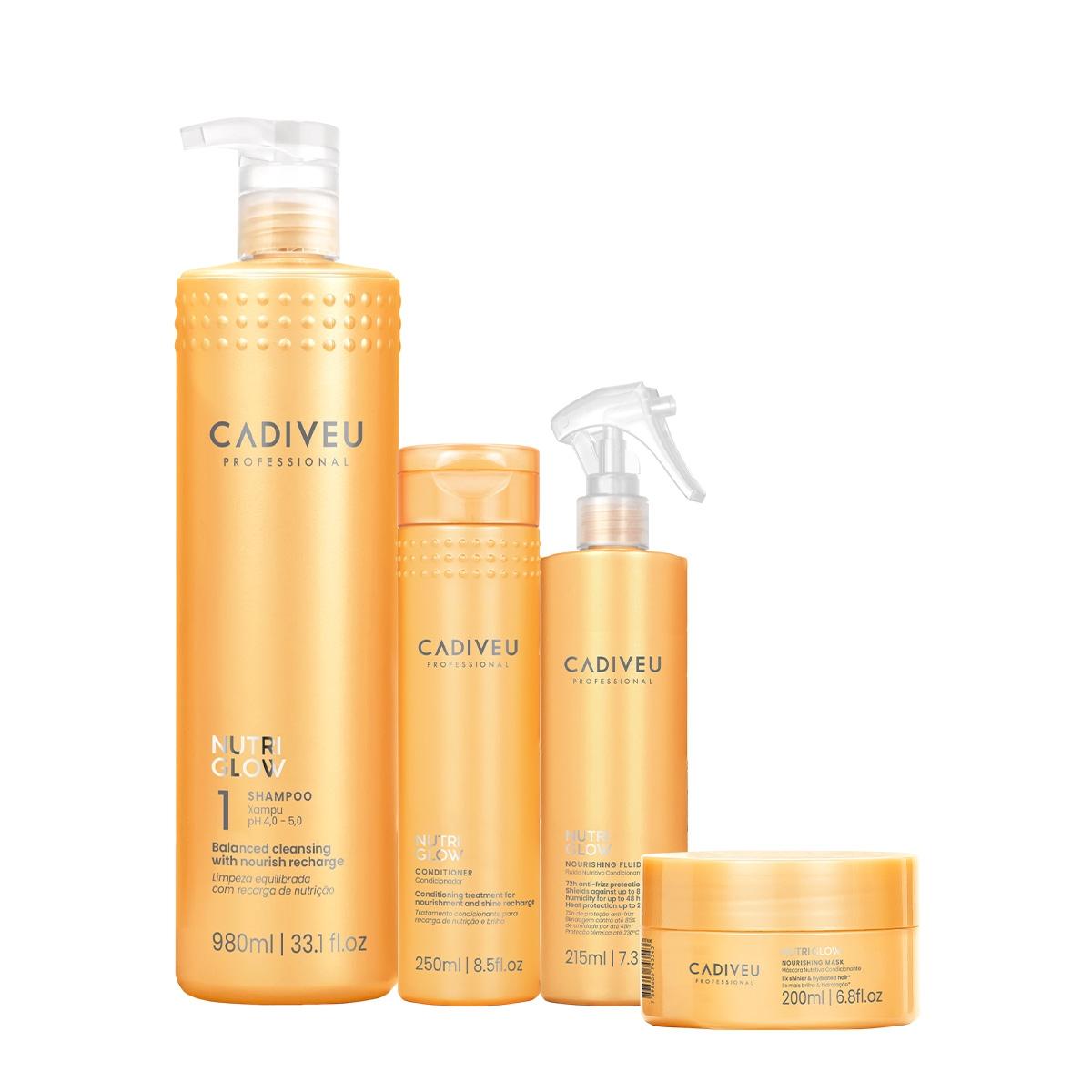 Kit Cadiveu Professional Nutri Glow Shampoo G Condicionador Máscara e Leave-in P (4 produtos) - 1
