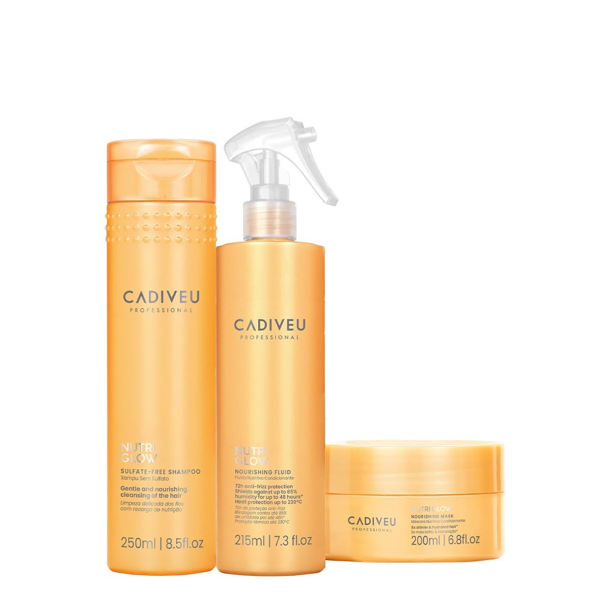 Kit Cadiveu Professional Nutri Glow Shampoo Máscara e Fluído (3 produtos) - 1