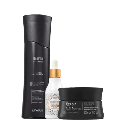 Amend Black Illuminated Realce da Cor Shampoo 250ml Mascara 300g Oleo Marroquino 75ml