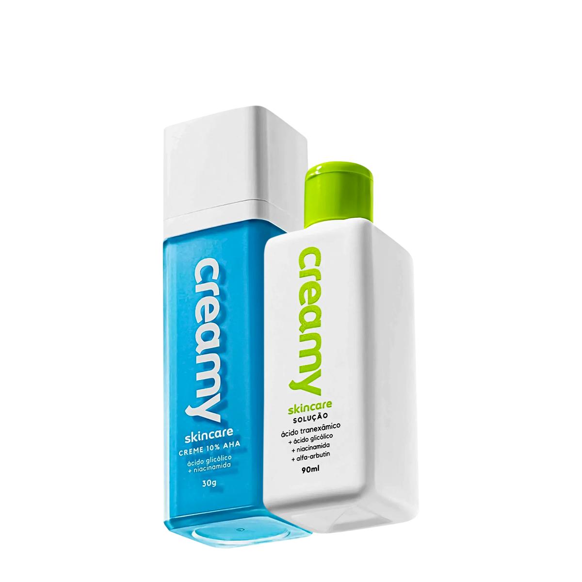 Kit Creamy Ácido Glicólico Redutor de Linhas e Ácido Tranexâmico Solução Tônico Facial (2 produtos) - 1