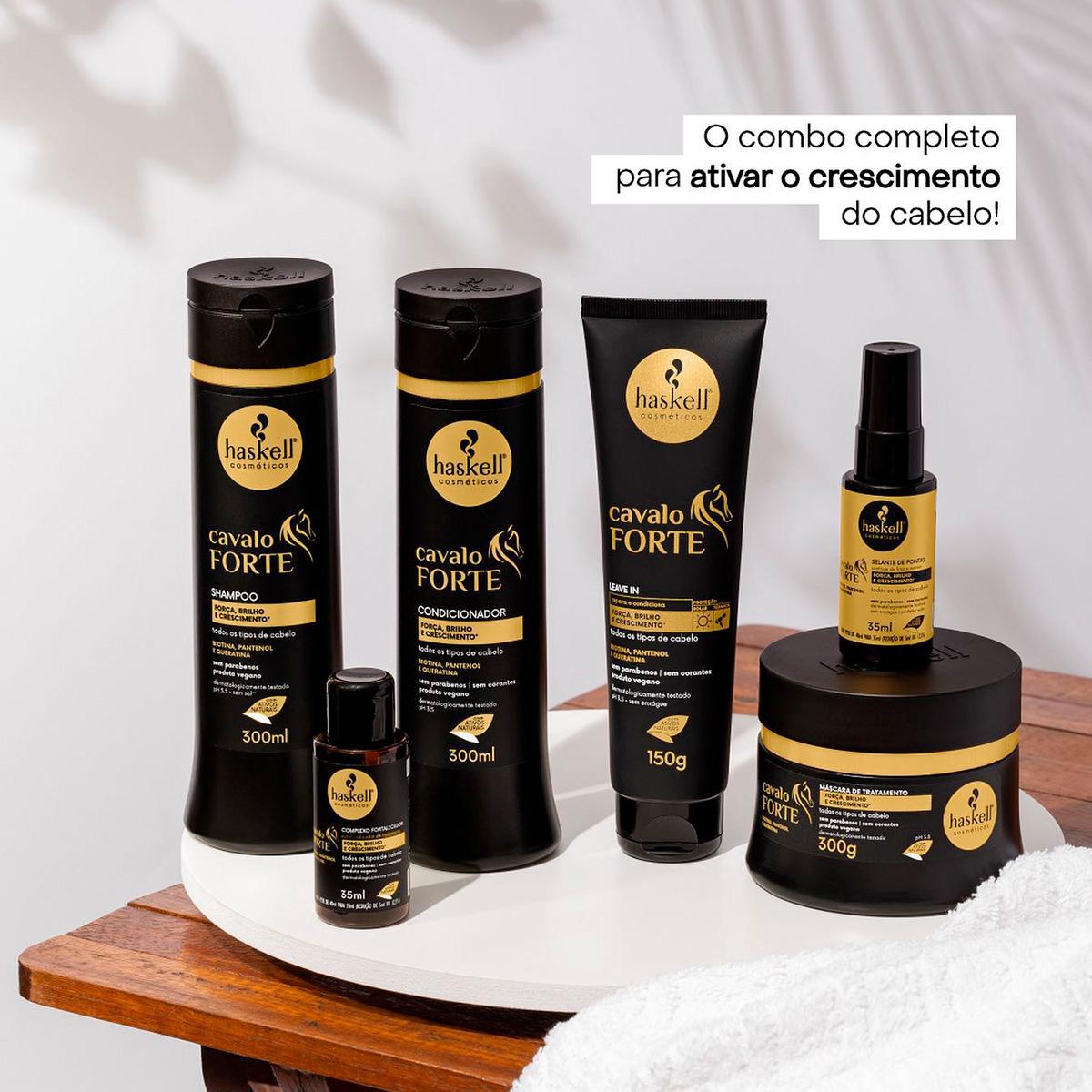 Kit Haskell Cavalo Forte Máscara Shampoo Condicionador e Lamelar Máscara líquida (4 produtos) - 2