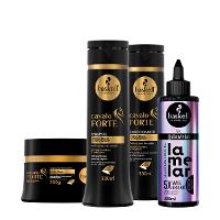Kit Haskell Cavalo Forte Máscara Shampoo Condicionador e Lamelar Máscara líquida (4 produtos) - 1