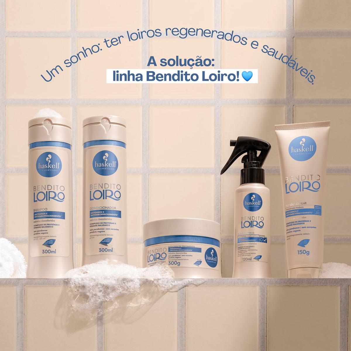 Kit Haskell Bendito Loiro Shampoo Fluido Proteico e Lamelar Máscara líquida (3 produtos) - 2